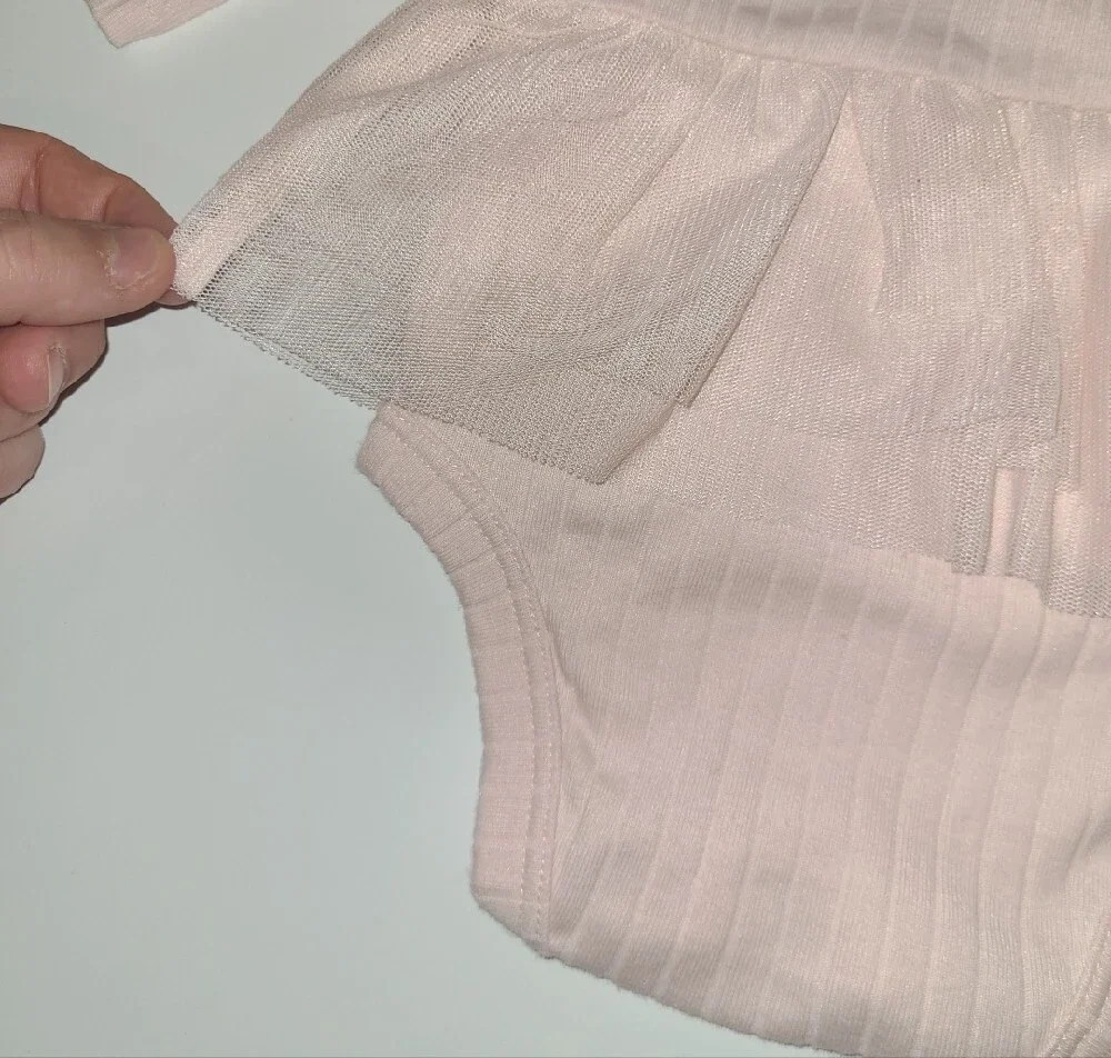 Carters Baby Pink Ribbed Tulle Bodysuit & Leggings Set Size 3 Months